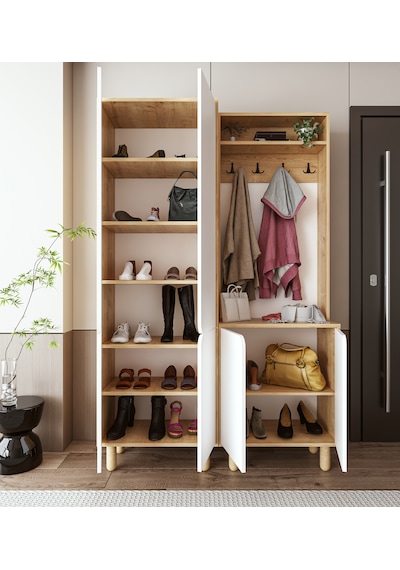 Padova Portmanto Vestiyer Ayakkabılık 6 Kapaklı 4 Askılı Safir Meşe-beyaz Beyaz - Safirmeşe Padova Portmanto Vestiyer Ayakkabılık 6 Kapaklı 4 Askılı Safir Meşe-beyaz Beyaz - Safirmeşe