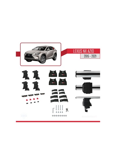 Lexus Nx Az10 2015-2021 Arası İle Uyumlu Ace-4 Ara Atkı Tavan Barı Gri