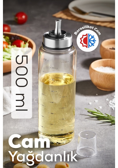 Vienev Borosilikat Pratik Cam Yağlık Sirkelik 500 Ml