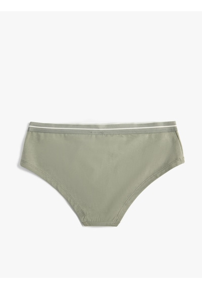 Koton Hipster Külot Slogan Baskılı Basic Pamuklu Yeşil 4wlk30102mk Yeşil
