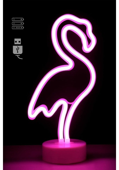 Dogusdeco Flamingo Neon Usb Kablo + Pilli Dekoratif Gece Lambası Dogusdeco Flamingo Neon Usb Kablo + Pilli Dekoratif Gece Lambası