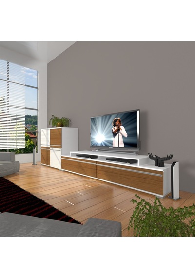 Decoraktiv Ekoflex On Mdf Tv Ünitesi Tv Sehpası Beyaz - Ceviz