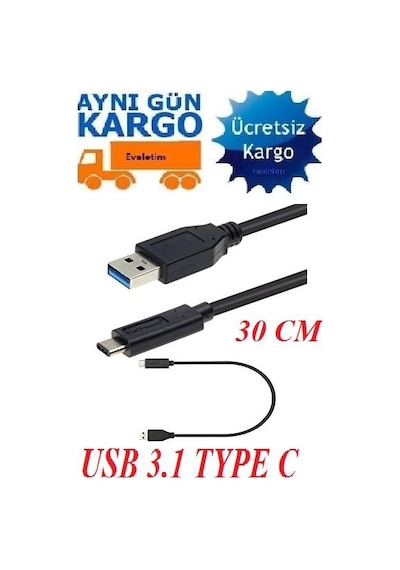 Alfais 4644 Usb Type C 3.1 To Usb 3.0 Çevirici Dönüştürücü Adaptör Kablosu 30Cm