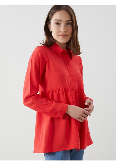 Lcw Comfort Kırmızı Regular Fit Kadın Gömlek Tunik Lcw Comfort Kırmızı Regular Fit Kadın Gömlek Tunik