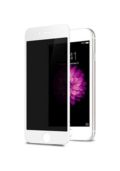 Apple Uyumlu   iPhone 7plus - 8 Plus 6d Kavisli Temperli Hayelet Ekran Koruyucu Renk - Beyaz Kırılmaz Cam