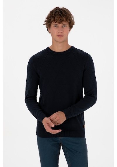 U.S. Polo Assn. Erkek Slim Fit Bisiklet Yaka Desenli Açık Lacivert Kazak 50315748-VR059 U.S. Polo Assn. Erkek Slim Fit Bisiklet Yaka Desenli Açık Lacivert Kazak 50315748-VR059