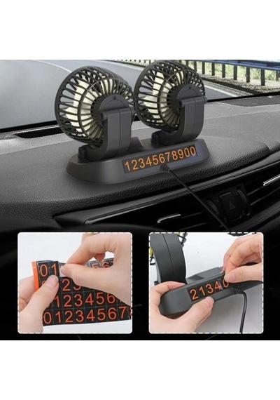 Powermaster Fan10 Mini 12 Volt Dc Çakmaklıklı Numaratörlü Plastik 2'li Araç Vantilatör 12V