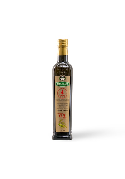 Erken Hasat Filtre Edilmiş Soğuk Sıkım Natürel Sızma Zeytinyağı 0.3 Asit 500 Ml