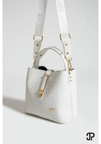 Just Polo Kadın Orta Boy Su Geçirmez Günlük Şık El Ve Omuz Çantası Ebat 23 X 18 Cm Shoulder Bag Beyaz