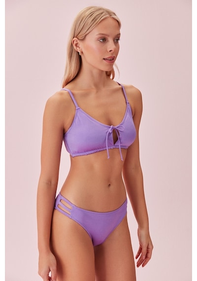 Suwen Bağcıklı Bralet Bikini Üst Sb24993065 Lila