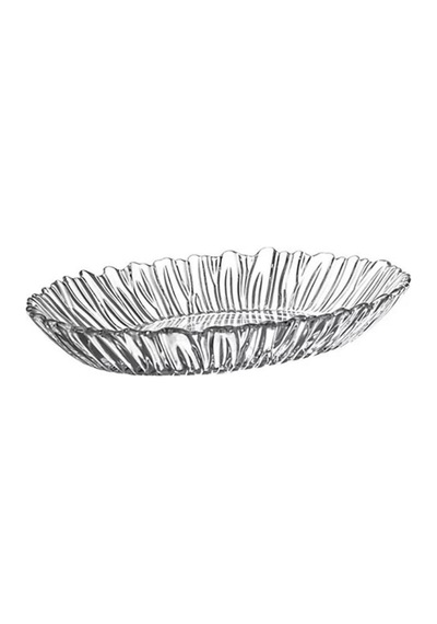 10547 Aurora 25cm Oval Cam Kayık Servis Meyve Tabağı Şeffaf