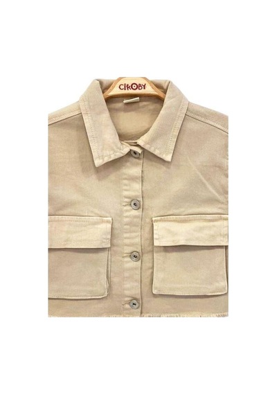 Çikoby Kız Çocuk Renkli Kot Ceket Ck30744 Taş