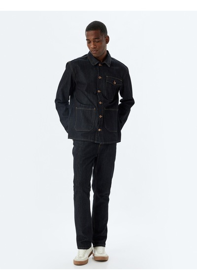 Koton Straight Fit Kot Pantolon - Mark Jean Koyu İndigo 5wam40111ıd İndigo