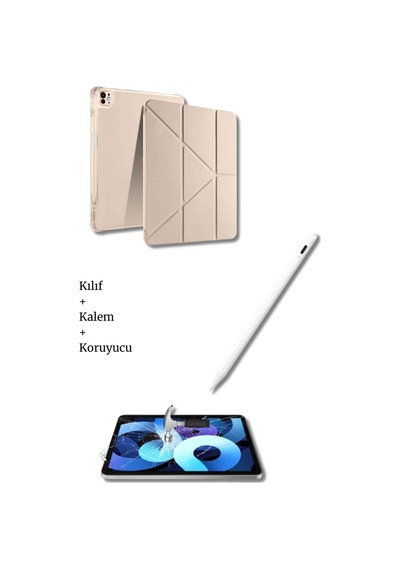 Apple Uyumlu iPad Air 13" M2 M3 A3270 A3271 A2899 A2903 Çip Tablet Kılıfı Tablet Kalemi Ve Ekran Koruyucu Tablet Kılıfı
