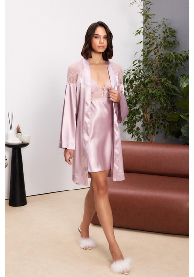 Pierre Cardin 6'lı Rose Uzun Gecelik Sabahlık Set 6035 Rose