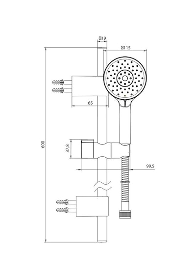 Eca Dalia Banyo Hareketli Sürgülü Duş Seti Üst Takımı 102146091 Krom