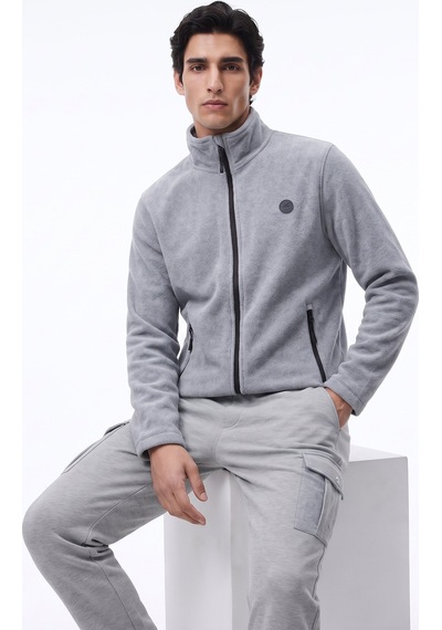 Discovery Expedition D5wm-swt3301 Gri Dik Basic Erkek Polar Sweatshırt Gri Melanj