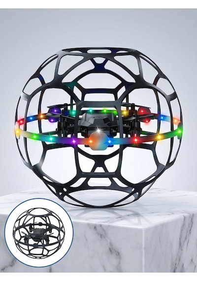 El Hareketi Kontrollü Futbol Topu Tasarımlı Drone Led Işıklı - Lisinya