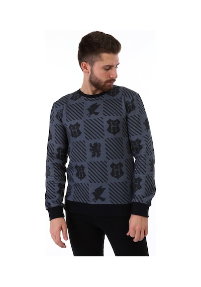 Supra Hogwarts Aop Baskılı Erkek Sweatshirt Füme