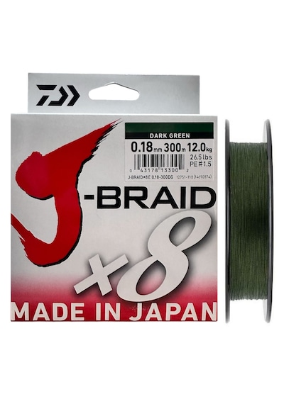 Daiwa J-braid 8x Dark Green 300 Mt 0.18 Mm İp Misina