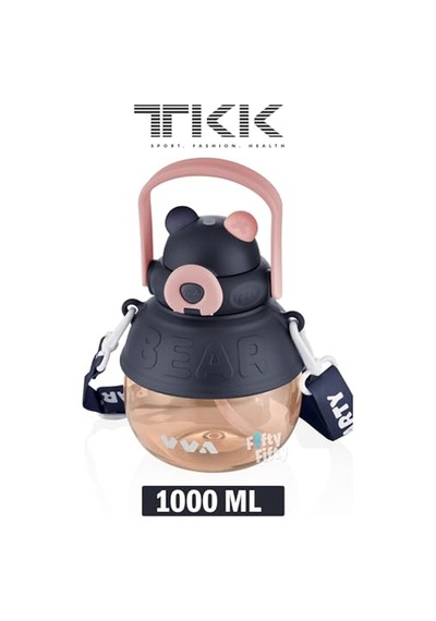 Vva1000 Ml Çift Kullanım Pipetli Rahat Içim Bpa Içermeyen Taşıma Ve Boyun Askılı Tritan Su Matarası Fftkk1003-1 Genel