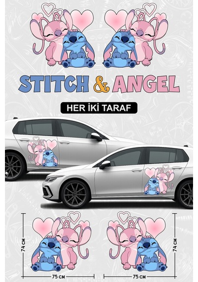 Stıtch Ve Angel Yan Gövde Kaplama Sticker Çift - 864812265