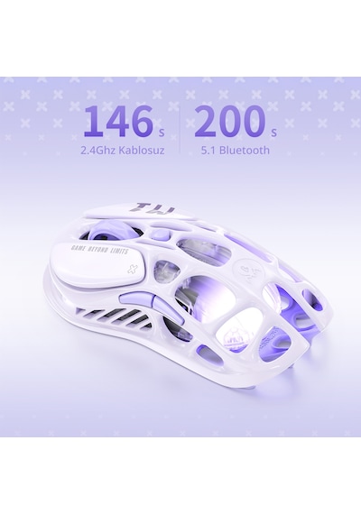 Gravastar Mercury M1 Pro Rgb 26.000 Dpı Optik Gaming Mouse, Kablosuz, Magnezyum Alaşımlı, Programlan M1 Pro