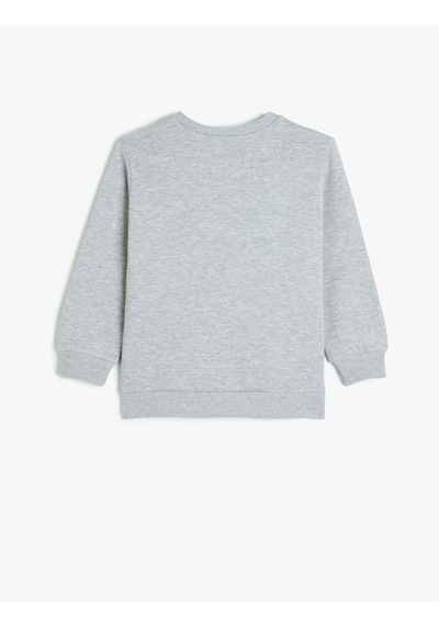 Koton Pamuklu Bisiklet Yaka Uzun Kollu Basic Sweatshirt Gri 5wkb10599tk Gri