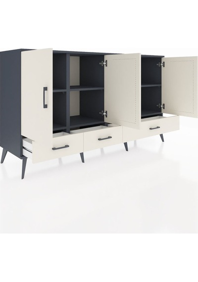 Hyperion Konsol 6 Raflı 3 Çekmeceli 4 Kapaklı 176x44x99 Antrasit- Antrasit-aytaşı Hyperion Konsol 6 Raflı 3 Çekmeceli 4 Kapaklı 176x44x99 Antrasit- Antrasit-aytaşı
