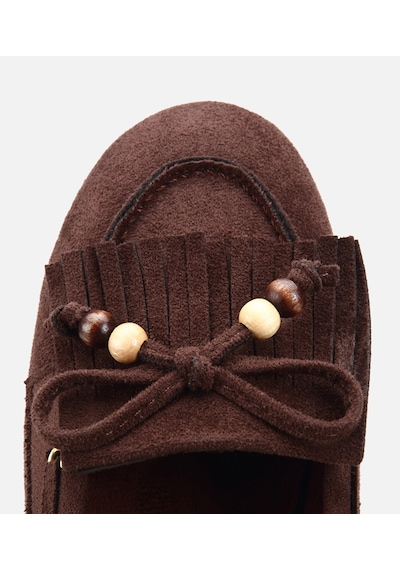Hotiç Kadın Kahverengi Süet Fiyonk Detaylı Bağcıklı Loafer 01ayy323750a480 01ayy323750a480