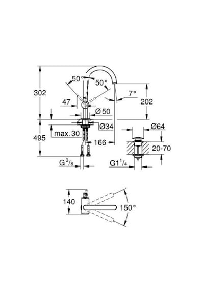 Grohe Atrio Tek Kumandalı Lavabo Bataryası 1/2" L-Boyut - 24362DC0 Antrasit