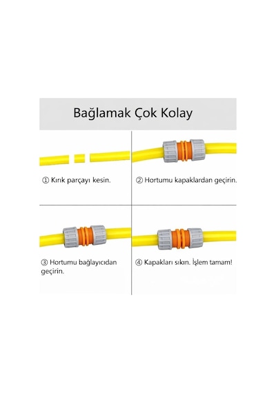 1/2 Lux Hortum Eki, Bahçe Hortumu Hızlı Bağlantı Aparatı, Dayanıklı Sulama Adaptörü, 3 Adet