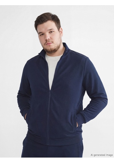 Lcwaıkıkı Classic Lacivert Dik Yaka Erkek Fermuarlı Sweatshirt