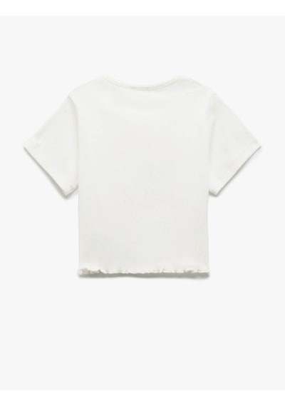 Koton Ekru Kız Çocuk T-shirt 5skg10049ak Ekru
