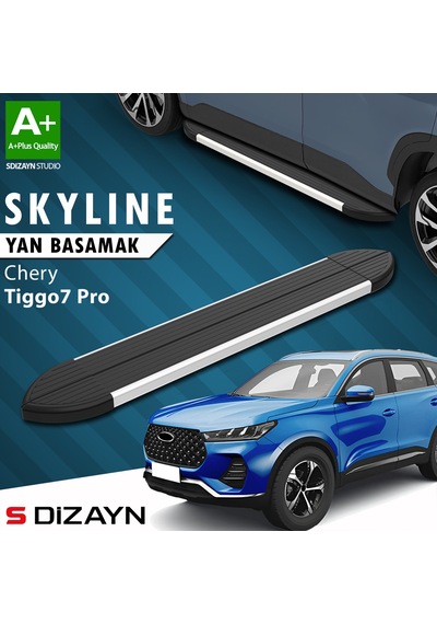 S-dizayn Chery Tiggo7 Pro Skyline Aluminyum Yan Basamak 183 Cm 2022 Üzeri A+ Kalite