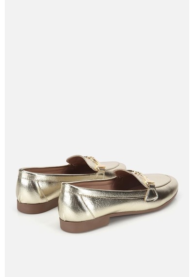 Yaya Kadın Gold Toka Detaylı Metalik Loafer