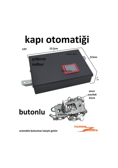 Dış Kapı Otomatiği Düğmeli Zincirli Set 12v Kapı Otomatik Butonlu