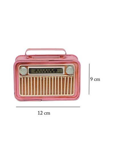 Dekoratif Metal Radyo C1322 Pembe Renk 1 Ad