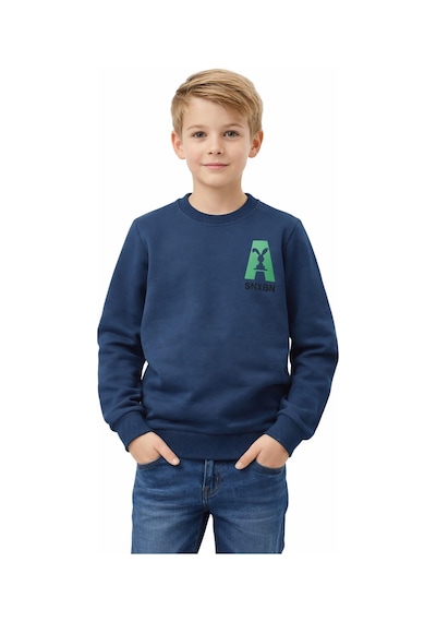 Baglan Erkek Çocuk Önü Baskılı Sweatshirt Bgl-st05234 Petrol