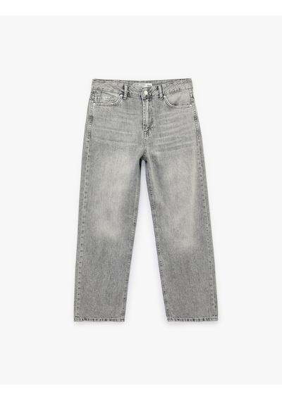 Koton Pamuklu Normal Bel Düğmeli Düz Paça Denim Pantolon - Straight Fit Jean Gri 6sal40218md Koton Pamuklu Normal Bel Düğmeli Düz Paça Denim Pantolon - Straight Fit Jean Gri 6sal40218md