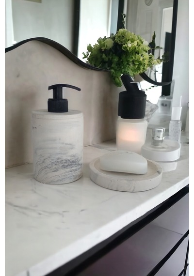 Marble Beton Sıvı Ve Katı Sabunluk Gri