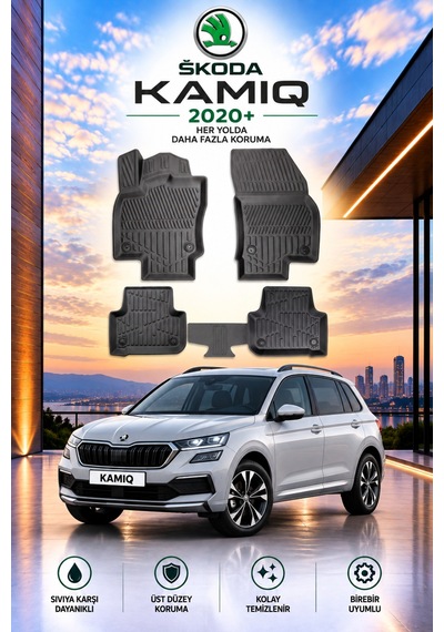 Skoda Kamiq 2020+ Aracınıza Özel Üretim Havuzlu Paspas Takımı A+ -mod-