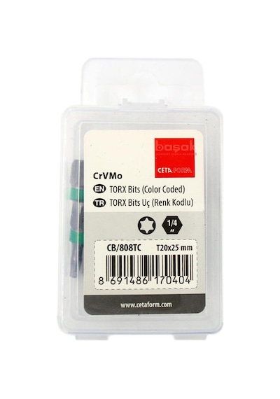 Ceta Form T20 X 25 Mm Torx Bits Uç Renk Kodlu Cb/808tc