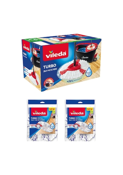 Vileda Turbo 2in1 Temizlik Seti + 3in1 Yedek Paspas