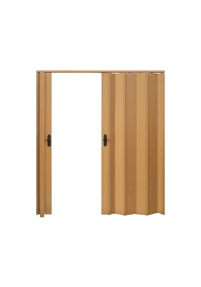 Faran Dekorasyon 170 x 215 Meşe Renk Camsız Çift Açılım Pvc Akordiyon Kapı - FRNAKMODEL-0-149