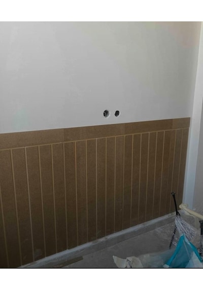 45x102 1 Adet Dekoratif, Duvar Çıtası Ham Ahşap Duvar Paneli, Boyanabilir, Ham, Mdf Panel
