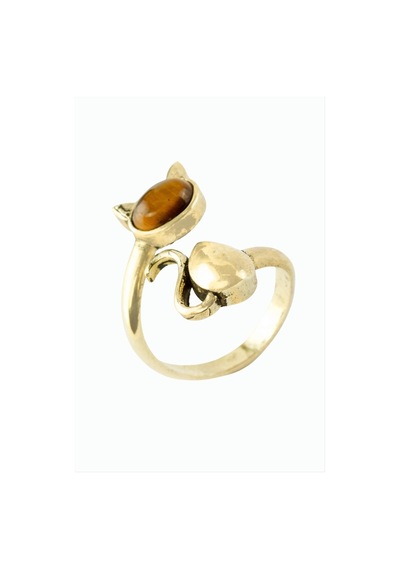 Zenviac456 Kedi Doğaltaşlı Otantik Yüzük Zenviac45678 Kaplangözü