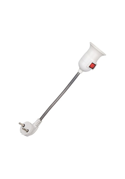 Ledx Dy-112 Prizden E27 Duya Dönüştürücü 26cm Spiralli Anahtarlı Duy Priz Tipi Esnek Duy