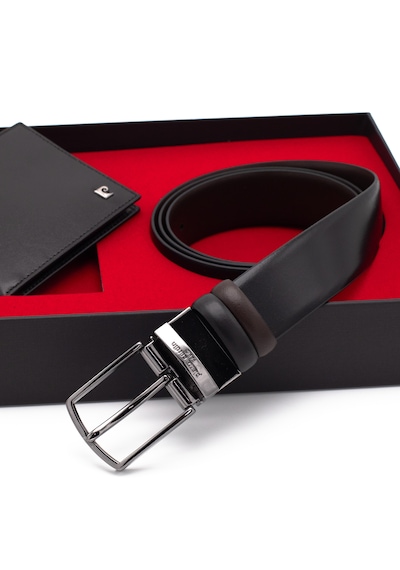 Pierre Cardin Çift Yönlü Deri Kemer & Cüzdan İkili Set Pccift01sk-3664f2ı Siyah