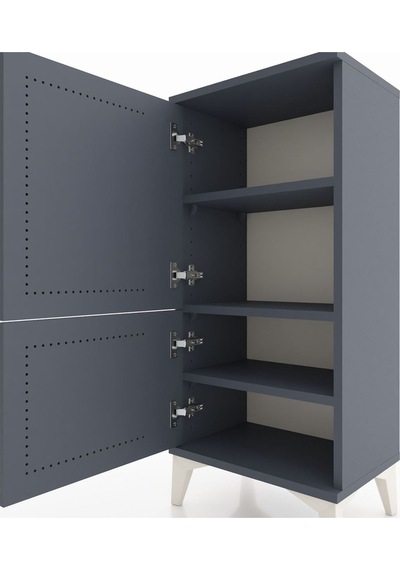 Arges Komodin 3 Raflı 2 Kapaklı 44x30x96 Antrasit-antrasit Antrasit